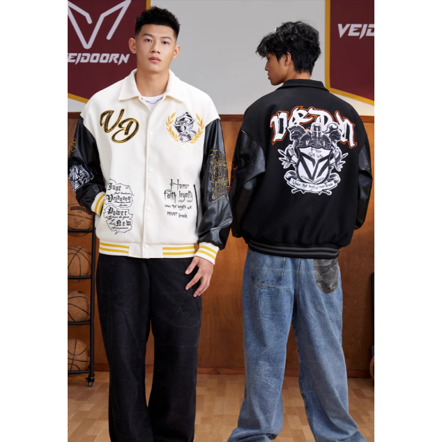 《4AM寅選》 Veidoorn維動 聖騎士棒球外套 官方正品 美式 舒適 潮流 穿搭 籃球 夾克 外套-細節圖2