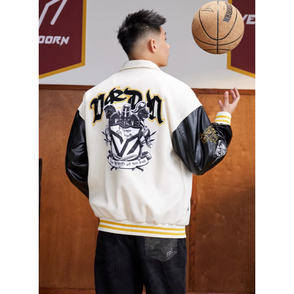 《4AM寅選》 Veidoorn維動 聖騎士棒球外套 官方正品 美式 舒適 潮流 穿搭 籃球 夾克 外套-細節圖3