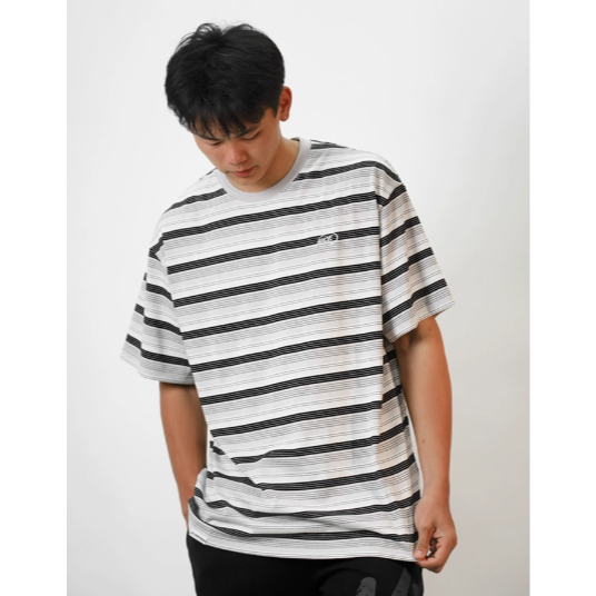 《4AM寅選》 NICEID 圓領美式條紋T 官方正品 美式 春夏 男女 落肩 印花 圓領 寬鬆 舒適親膚-細節圖3