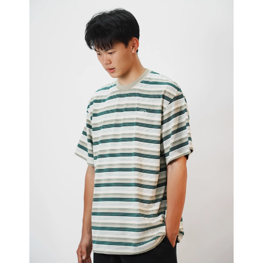 《4AM寅選》 NICEID 圓領美式條紋T 官方正品 美式 春夏 男女 落肩 印花 圓領 寬鬆 舒適親膚-細節圖5