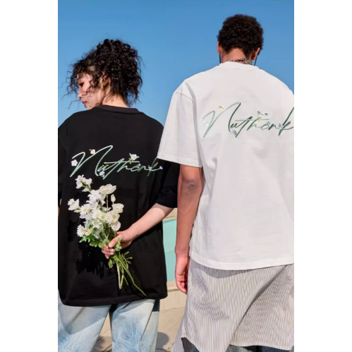 《4AM寅選》 Nuthink 刺繡潮流棉T 純棉 美式 春夏 男女 落肩 刺繡 圓領 寬鬆 舒適親膚-細節圖4