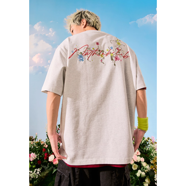 《4AM寅選》 Nuthink 刺繡潮流棉T 純棉 美式 春夏 男女 落肩 刺繡 圓領 寬鬆 舒適親膚-細節圖5