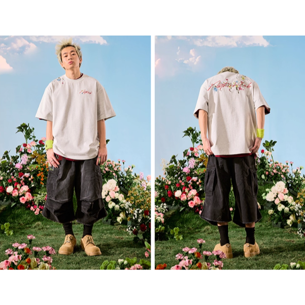 《4AM寅選》 Nuthink 刺繡潮流棉T 純棉 美式 春夏 男女 落肩 刺繡 圓領 寬鬆 舒適親膚-細節圖6