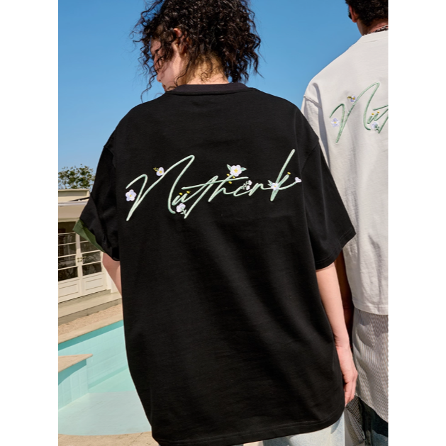 《4AM寅選》 Nuthink 刺繡潮流棉T 純棉 美式 春夏 男女 落肩 刺繡 圓領 寬鬆 舒適親膚-規格圖9