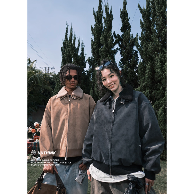 《4AM寅選》 Nuthink 美式復古翻領外套 官方正品 美式 舒適 潮流 穿搭 工裝 夾克 外套-細節圖2