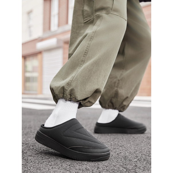 《4AM寅選》 PEAK匹克 態極半拖鞋 穆勒拖鞋 一腳蹬 冬季拖鞋 保暖 舒適 懶人拖鞋 休閒鞋-細節圖7