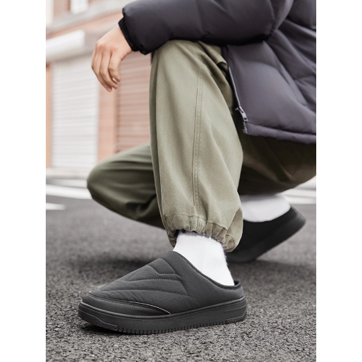 《4AM寅選》 PEAK匹克 態極半拖鞋 穆勒拖鞋 一腳蹬 冬季拖鞋 保暖 舒適 懶人拖鞋 休閒鞋-細節圖8