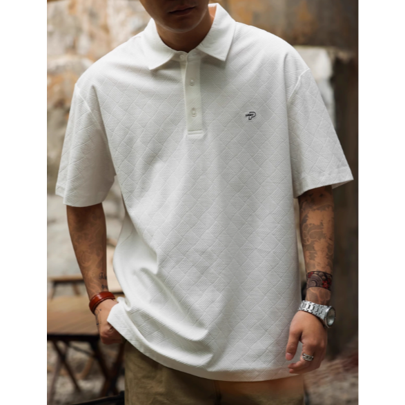 《4AM寅選》 BGYO鹿起 美式方格polo衫 官方正品 美式 男女 純棉 刺繡 圓領 寬鬆 舒適親膚 短袖-細節圖3