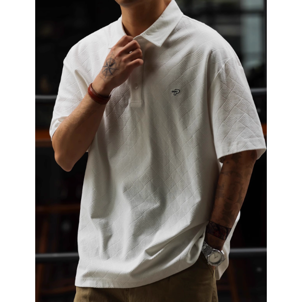 《4AM寅選》 BGYO鹿起 美式方格polo衫 官方正品 美式 男女 純棉 刺繡 圓領 寬鬆 舒適親膚 短袖-細節圖4