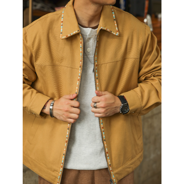 《4AM寅選》 BGYO鹿起 美式工裝外套 官方正品 美式 男女 純棉 外套 舒適親膚 Vintage 翻領-細節圖6