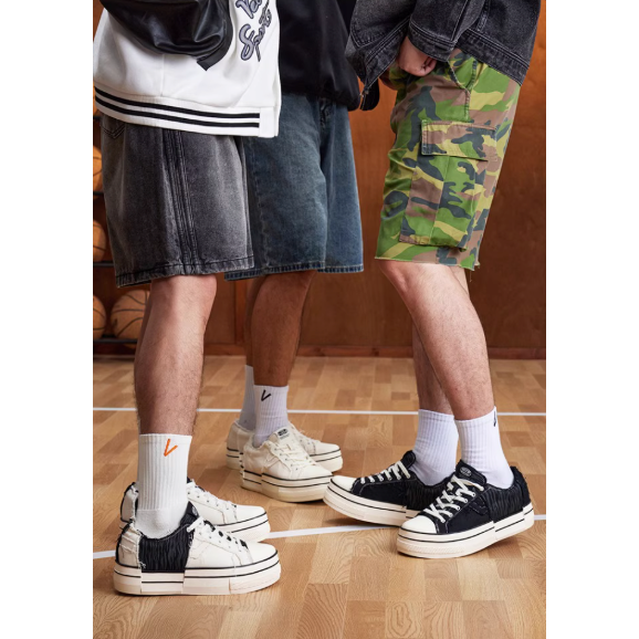 《4AM寅選》 Veidoorn維動 拼跡板鞋 小白鞋 黑武士 板鞋 解構板鞋 增高 運動 滑板鞋 帆布鞋-細節圖7