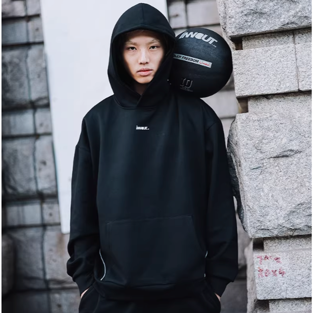 《4AM寅選》 iNNOUT 連帽標語運動套裝 官方正品 美式 男女 棉 寬鬆 舒適親膚 帽T-規格圖8