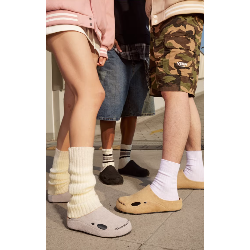 《4AM寅選》 Veidoorn維動 勃肯加絨拖鞋 半拖鞋 厚底鞋 休閒鞋 舒適 潮流 冬季鞋 一腳蹬-細節圖5