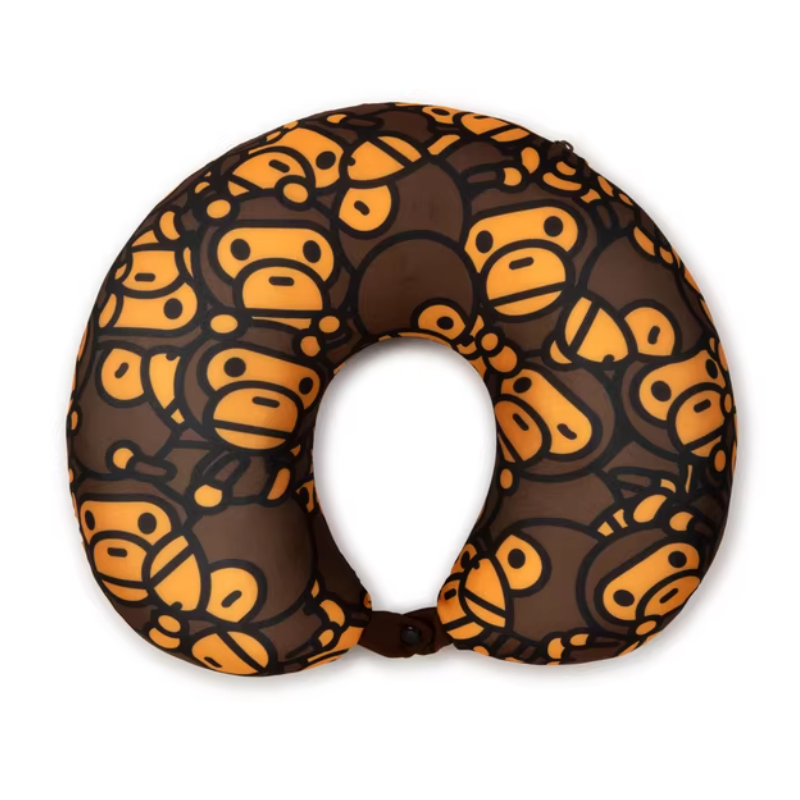 《4AM寅選》 AAPE 卡通小猴旅行頸枕 護頸 旅行 旅遊 飛機睡覺-細節圖2