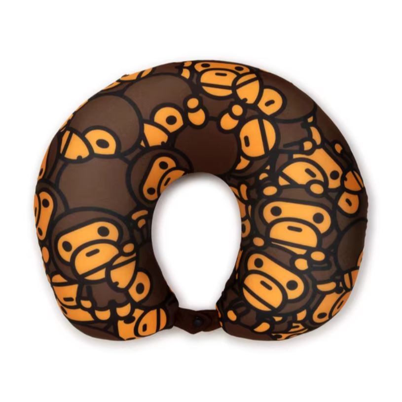 《4AM寅選》 AAPE 卡通小猴旅行頸枕 護頸 旅行 旅遊 飛機睡覺-細節圖3