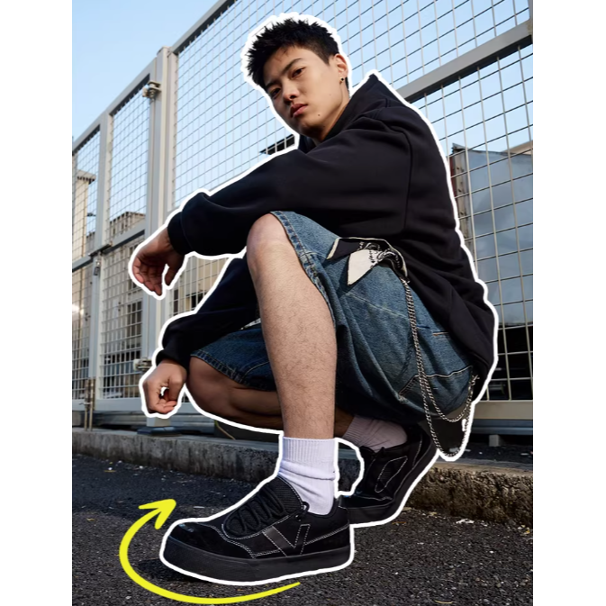 《4AM寅選》 Veidoorn維動 啟星2.0休閒板鞋 黑武士 板鞋 休閒鞋 增高 運動 滑板鞋-細節圖3