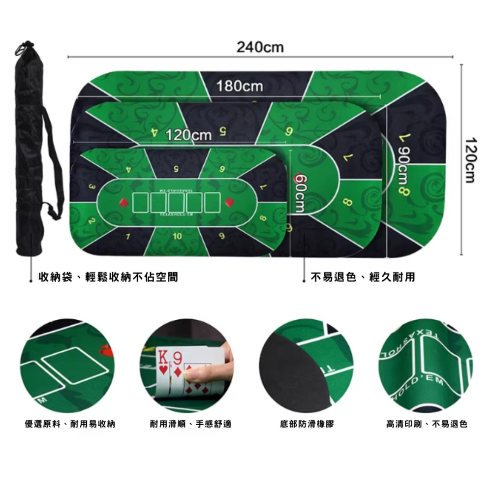《4AM寅選》GoodEasy 德州撲克桌布 桌墊 專業 完整 專用 撲克牌 Texas hold’em 遊戲-細節圖4