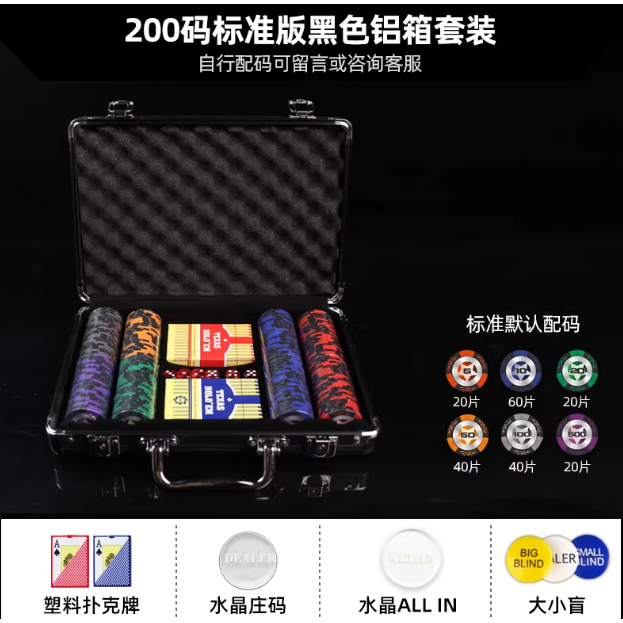 《4AM寅選》UNGROL 德州撲克 專業籌碼套裝 專業 完整 鋁箱 黏土 撲克牌 Texas hold＇em-規格圖7