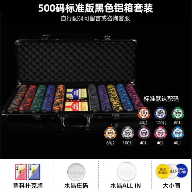 《4AM寅選》UNGROL 德州撲克 專業籌碼套裝 專業 完整 鋁箱 黏土 撲克牌 Texas hold＇em-規格圖7