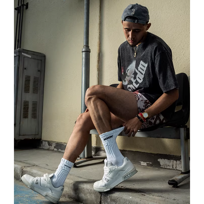 《4AM寅選》 HideFxxx海德弗斯 刺繡休閒襪 籃球襪 運動襪 潮流 防滑 耐磨 透氣 球襪-細節圖3