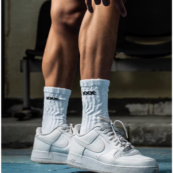 《4AM寅選》 HideFxxx海德弗斯 刺繡休閒襪 籃球襪 運動襪 潮流 防滑 耐磨 透氣 球襪-細節圖4