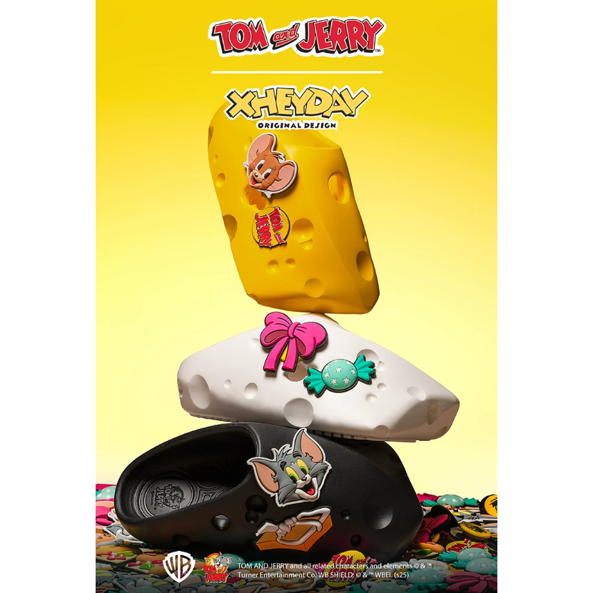 《4AM寅選》HEYDAY X Tom＆Jerry 奶酪洞洞鞋 湯姆貓與傑利鼠 穆勒拖鞋 半拖鞋 厚底鞋 休閒鞋 舒適-細節圖10