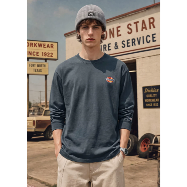 《4AM寅選》 Dickies迪凱思 卡通字體長袖棉T 純棉 官方正品 T-Shirt-細節圖2