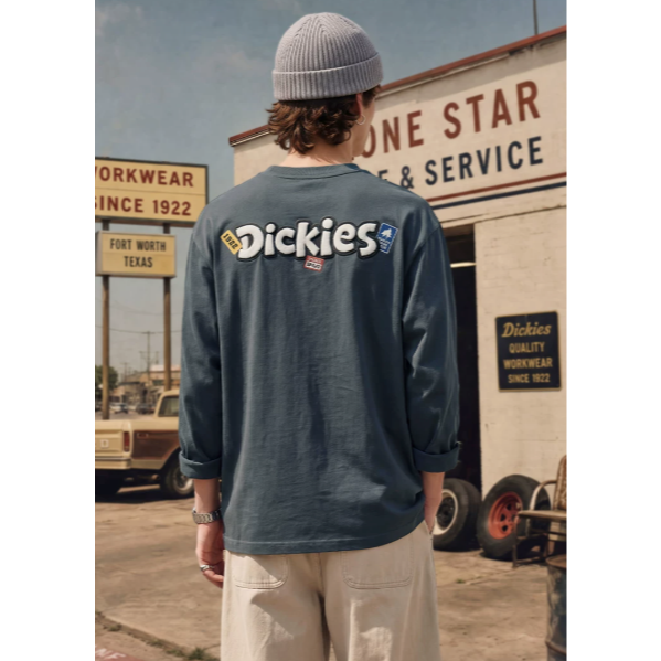 《4AM寅選》 Dickies迪凱思 卡通字體長袖棉T 純棉 官方正品 T-Shirt-細節圖3