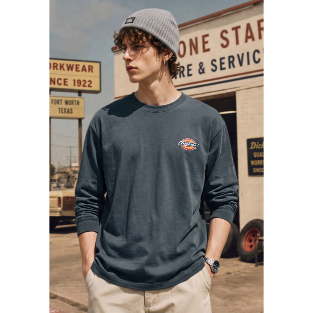 《4AM寅選》 Dickies迪凱思 卡通字體長袖棉T 純棉 官方正品 T-Shirt-細節圖5