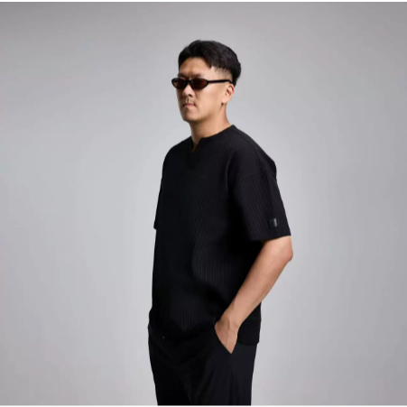 《4AM寅選》 Unshackled 潮流素T 老錢風 華夫格 短T T-Shirt 素T-細節圖2