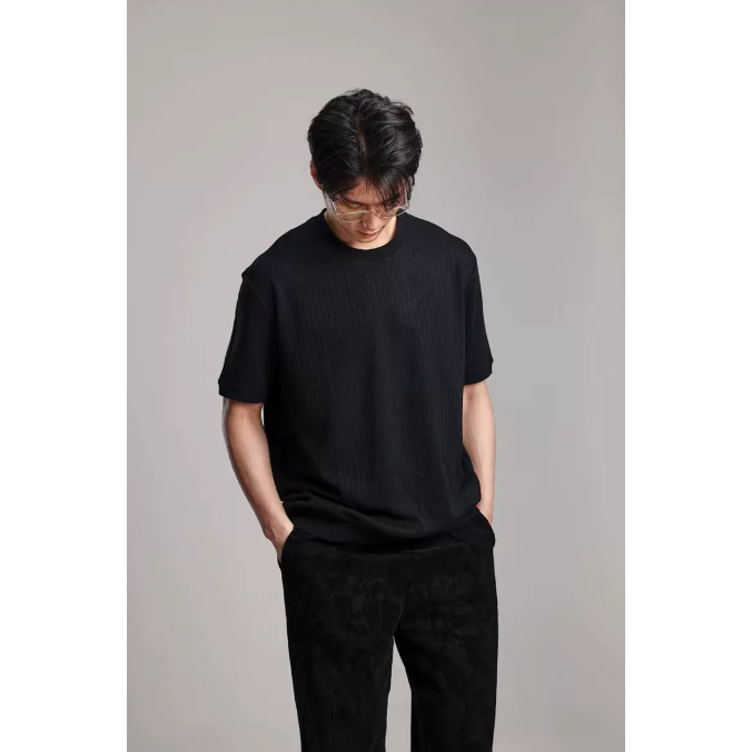 《4AM寅選》 Unshackled 潮流素T 老錢風 華夫格 短T T-Shirt 素T-細節圖5