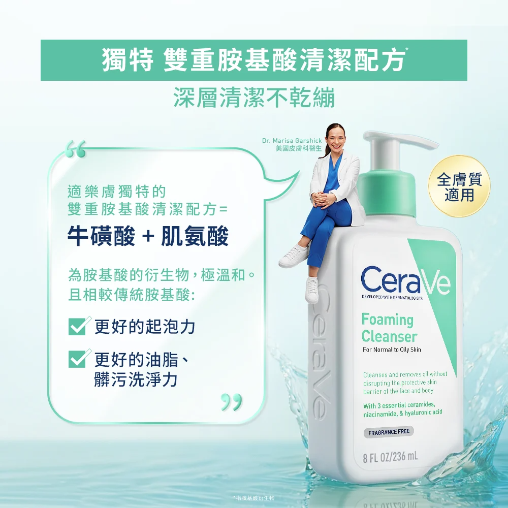 【藥局直營】CeraVe 適樂膚-溫和泡沫潔膚露 473ml|神經醯胺|B3|玻尿酸(買即隨機贈適樂膚小樣) 大昕藥局-細節圖5