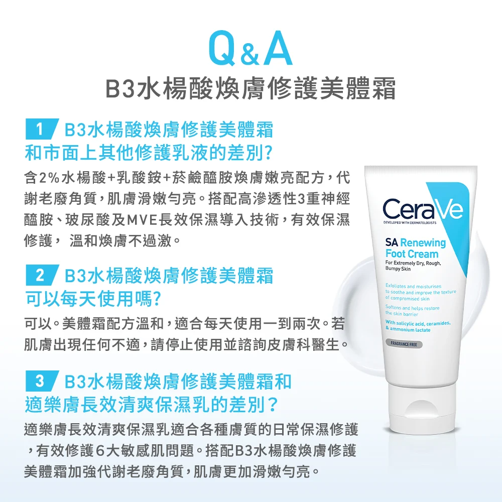 【藥局直營】CeraVe 適樂膚B3水楊酸煥膚修護美體霜88ml神經醯胺|HYDRO-UREA(買即隨機贈適樂膚小樣)-細節圖8