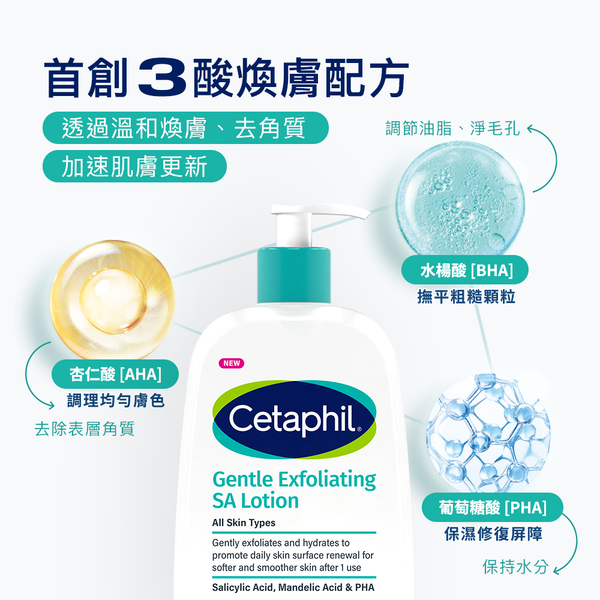 【藥局直營】Cetaphil 舒特膚三酸煥膚嫩亮 修護乳473ml |杏仁酸 |水楊酸 |葡萄糖酸 大昕藥局-細節圖4