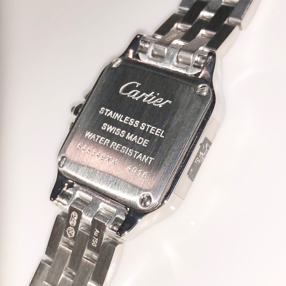 孫芸芸 何超蓮同款Cartier PANTHÈRE DE CARTIER卡地亞全新銀色美洲豹雙圈鑽石💎腕錶 手錶 石英機-細節圖7
