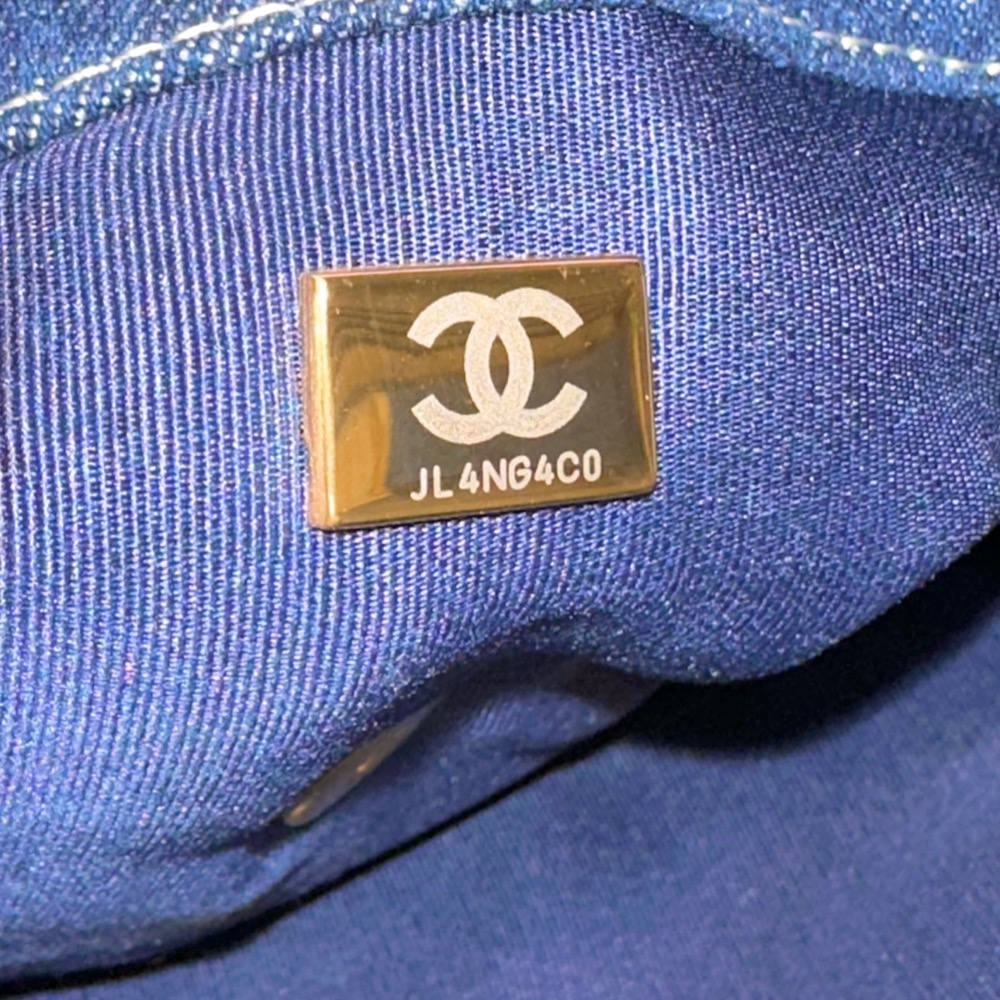 Chanel 香奈兒同款深藍丹寧牛仔cf側背包肩背包手拿包-細節圖5