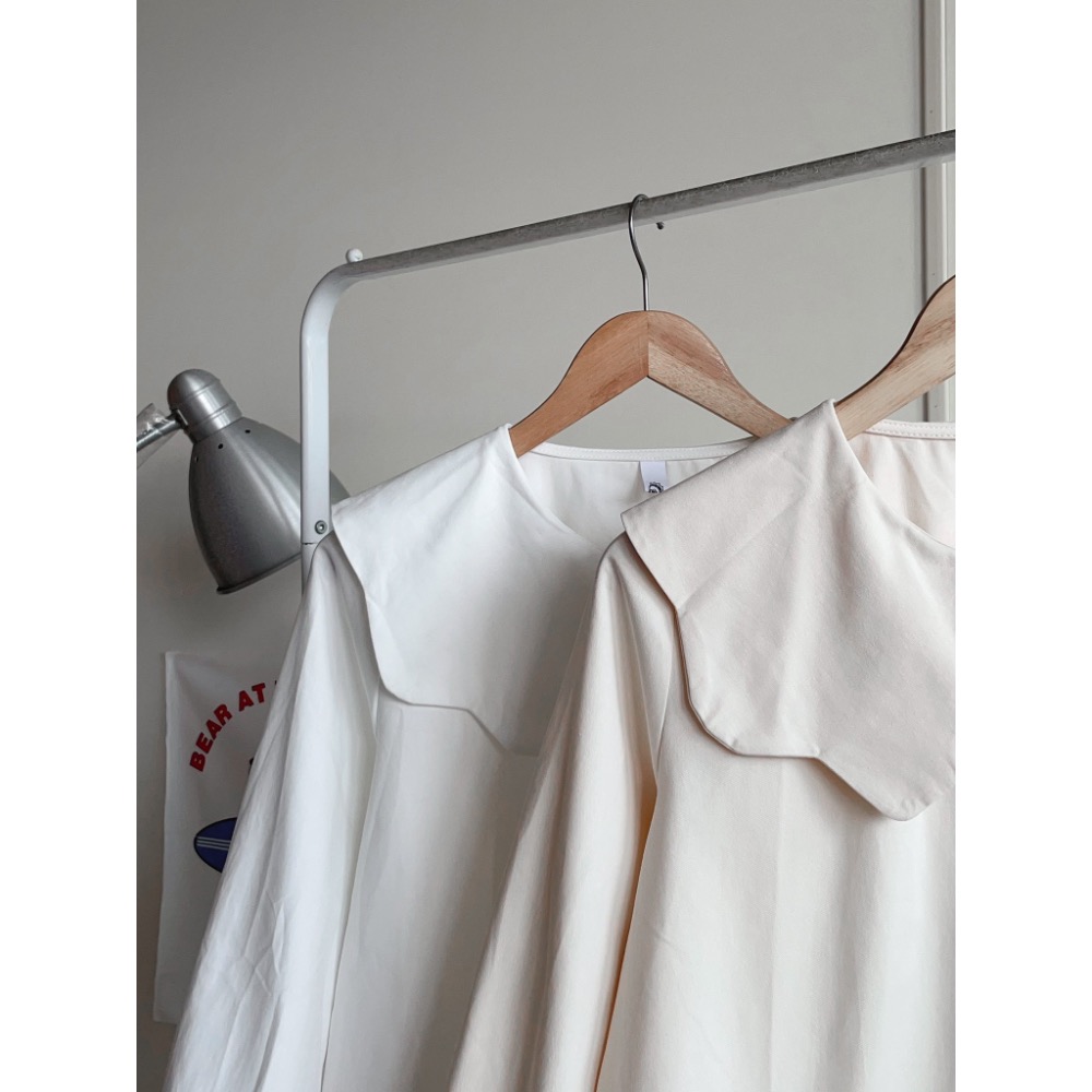 Pangkupangku 雲朵大領片澎袖襯衫-細節圖2