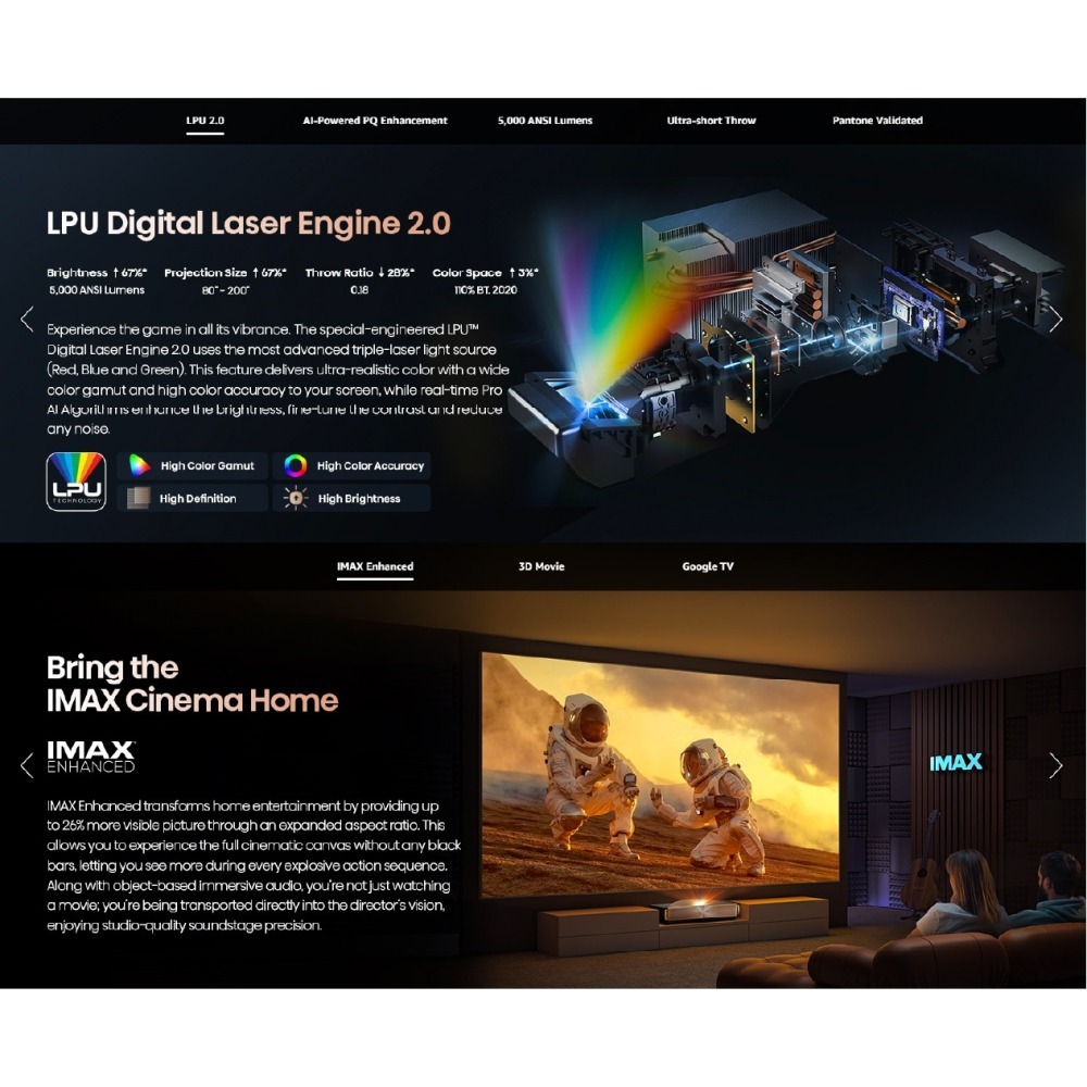 【Hisense】L9Q 旗艦超短焦4K三原色雷射電視 雷射投影機  帝瓦雷6.2.2聲道 UHD 5000流明-細節圖4