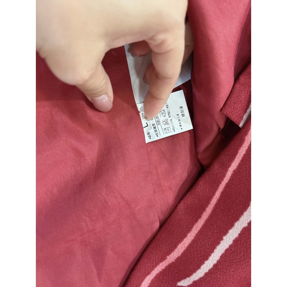 YKK2026M004 [中古小紋]中古化纖小紋 + 粉色長襦袢-細節圖4