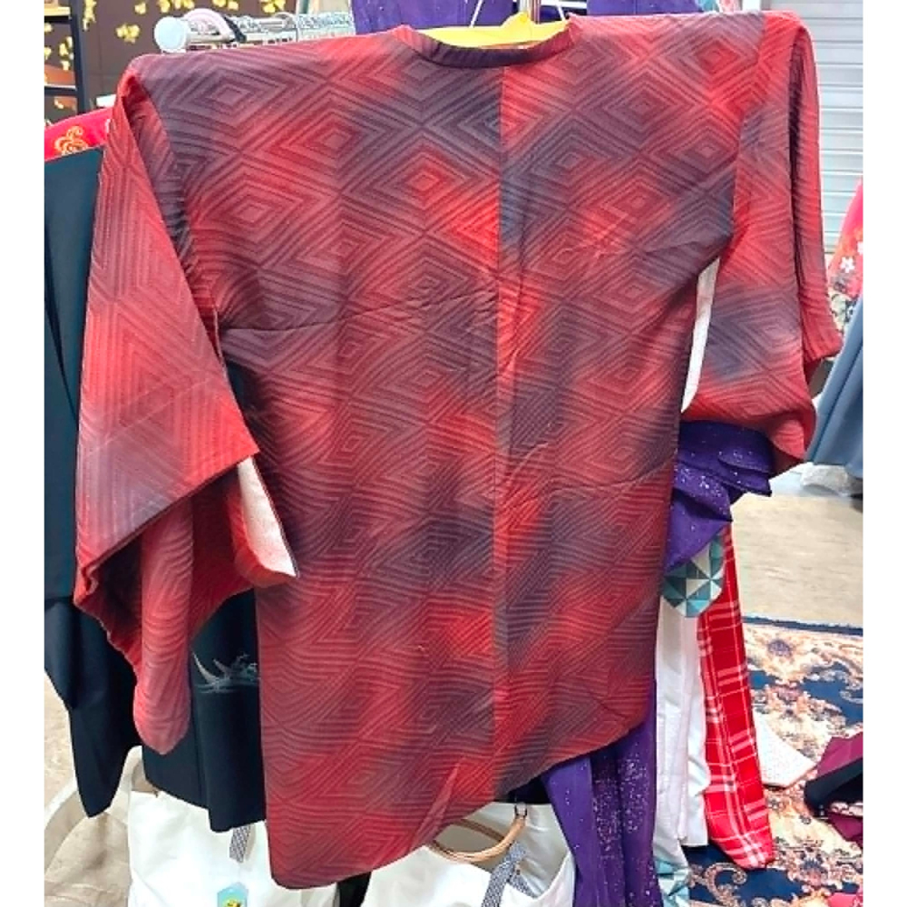 YKC2026M001 [中古羽織]中古紅色道行着-細節圖3