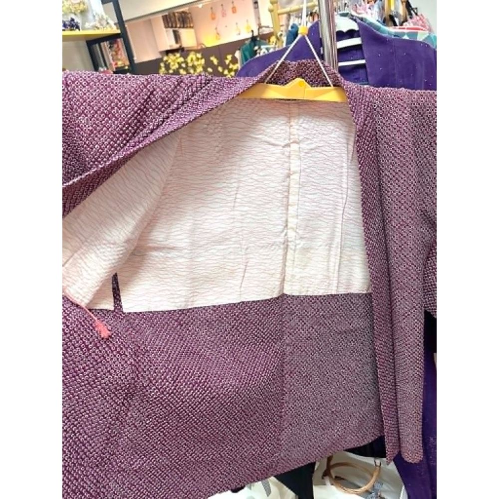 YKC2026M002 [中古羽織]中古紫色絞染羽織-細節圖2