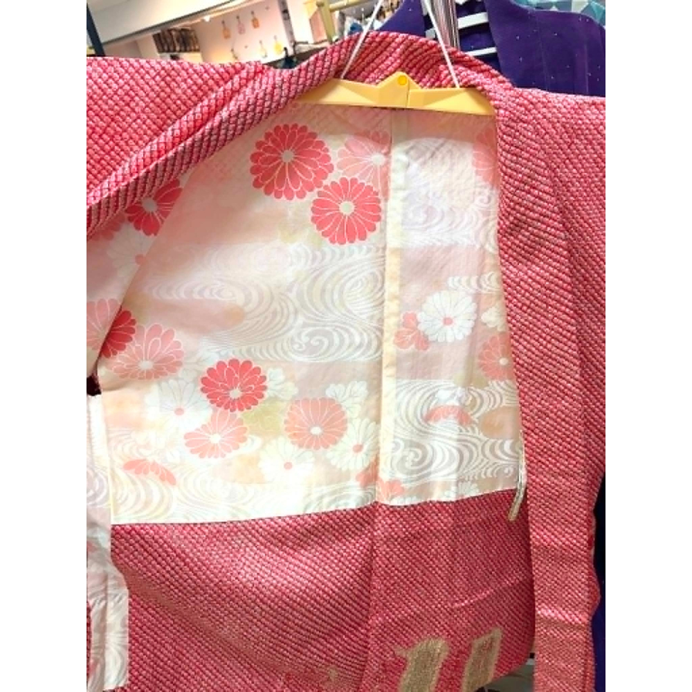 YKC2026M003 [中古羽織]中古粉色絞染羽織-細節圖3