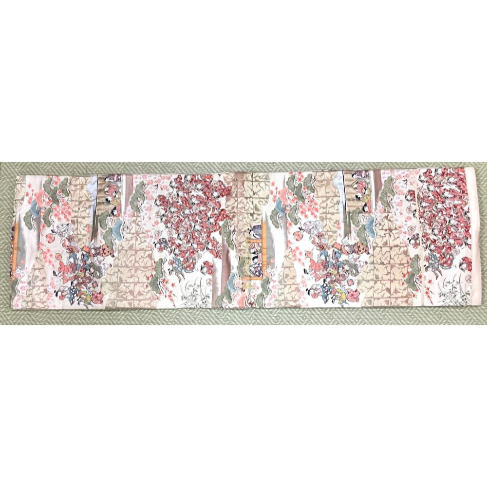 N202606A005  [中古袋帶] 六通袋帶．唐織．人物風景柄．金糸．正絹．逸品．長400．幅30-細節圖3