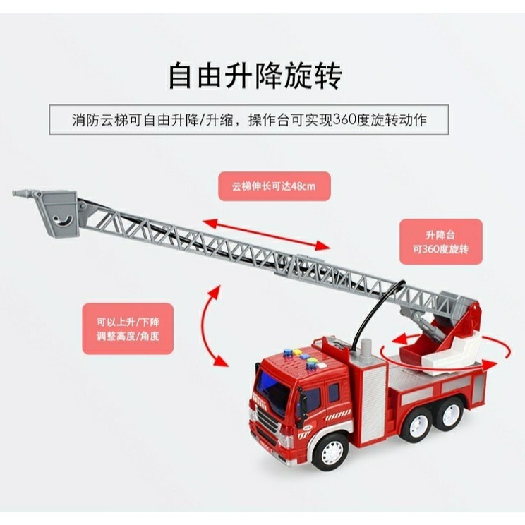 程湘嚴選 雲梯車 消防車 工程車玩具 聲光效果 噴水功能 慣性滑行 親子互動 益智啟蒙 生日禮物 台灣現貨 附發票-細節圖6