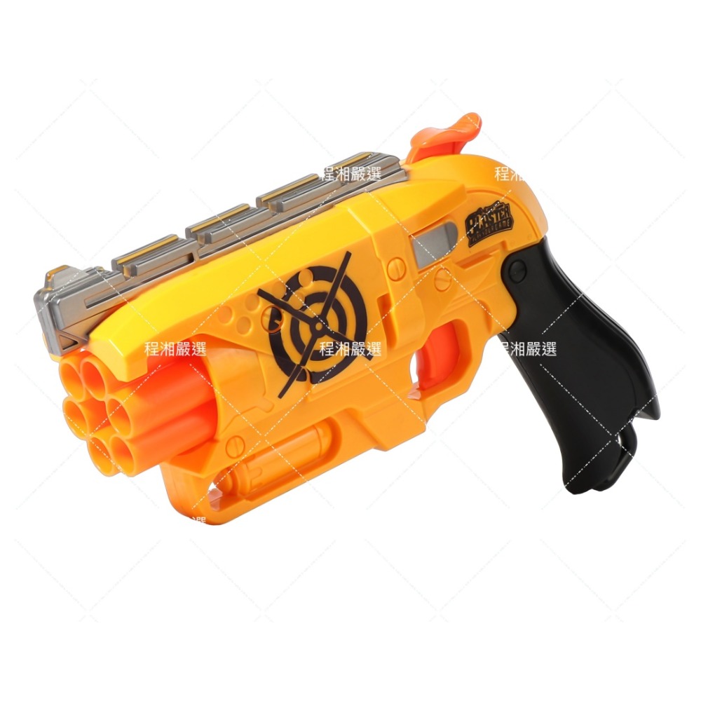6連發軟彈槍-黃色 (槍口自動旋轉)