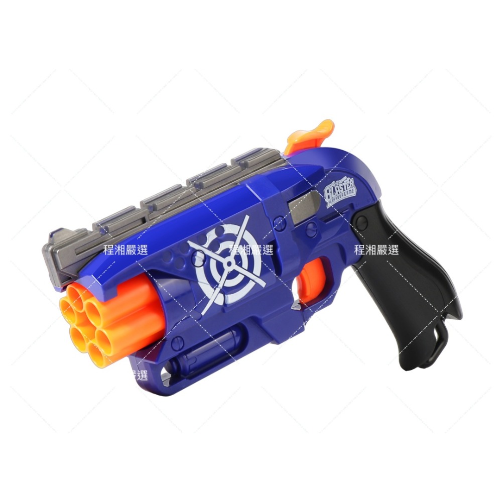 6連發軟彈槍-藍色 (槍口自動旋轉)
