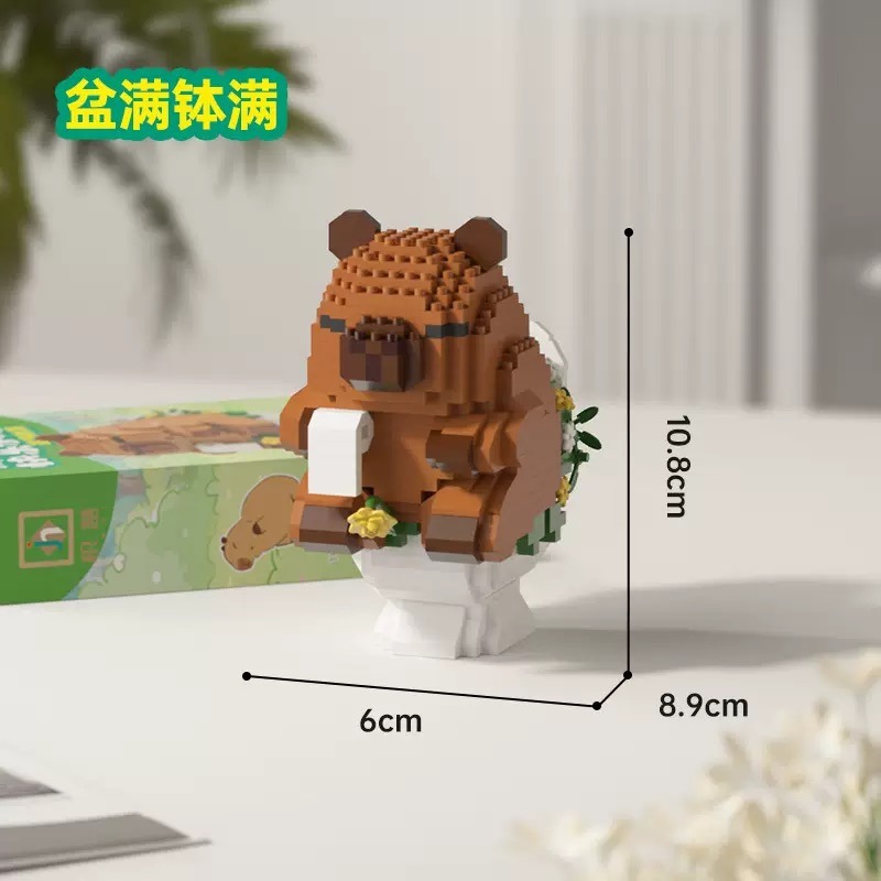 程湘嚴選 水豚君 卡皮巴拉 動物積木 快樂造型 鑽石積木 微型積木 益智拼裝 收藏擺飾 療癒小物 生日禮物 台灣現貨-規格圖3