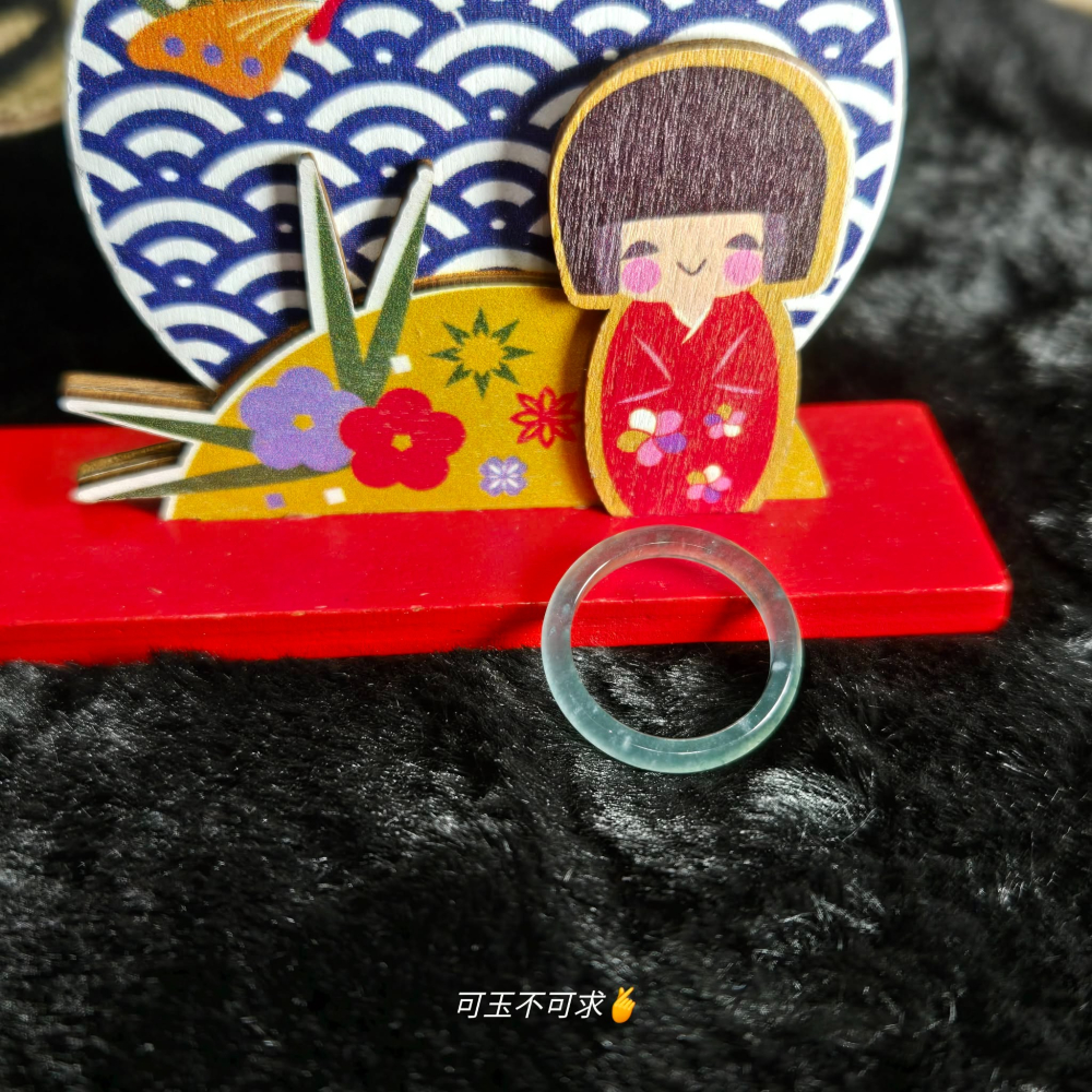 A貨 15.02mm 危 藍水 戒圈 戒指 玉戒 指環 尾戒 飾品 生日 新年 母親節 禮物 收藏 擺飾 A0044-細節圖3