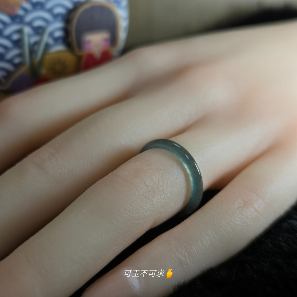 A貨 15.02mm 危 藍水 戒圈 戒指 玉戒 指環 尾戒 飾品 生日 新年 母親節 禮物 收藏 擺飾 A0044-細節圖6