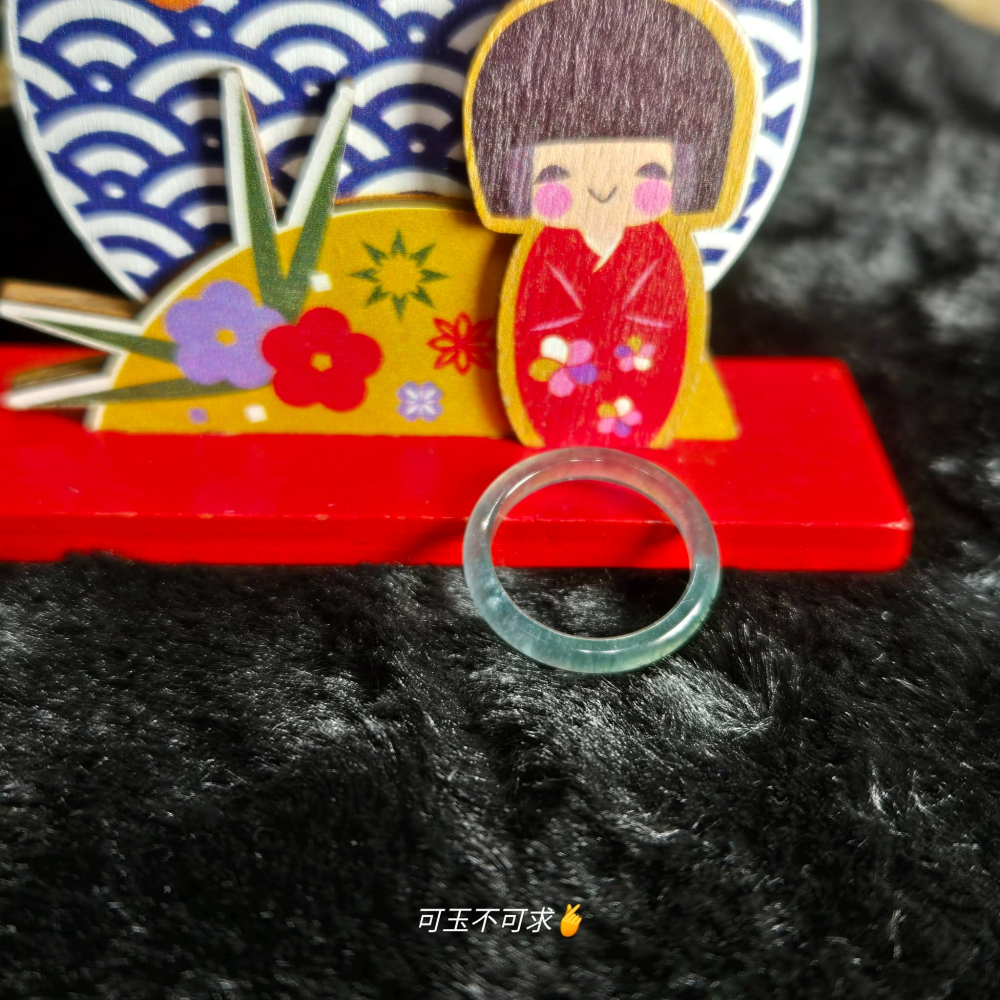 A貨 15.02mm 危 藍水 戒圈 戒指 玉戒 指環 尾戒 飾品 生日 新年 母親節 禮物 收藏 擺飾 A0044-細節圖7